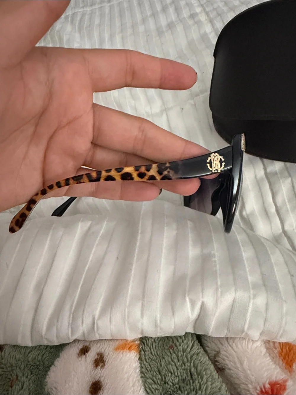 Roberto Cavalli Black Sunglasses with Gold Accents